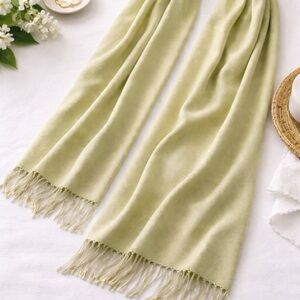 Talbots Soft Green Fringe Wrap